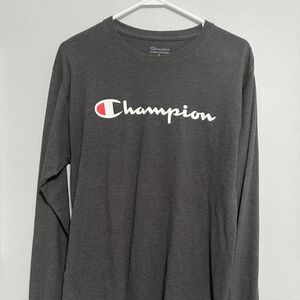 Champion Dark Gray Long Sleeve Shirt Size M